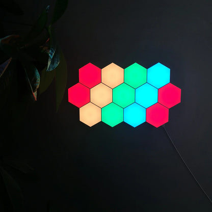 Splicing Modular Geometry Night Light  Hexagonal Led Lamps Wall Panels for Autism, Calming and Sensory  Aid Room Decor