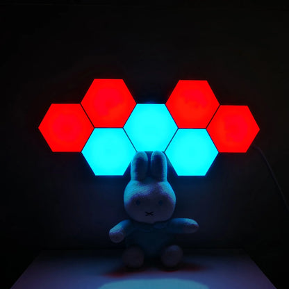 Splicing Modular Geometry Night Light  Hexagonal Led Lamps Wall Panels for Autism, Calming and Sensory  Aid Room Decor