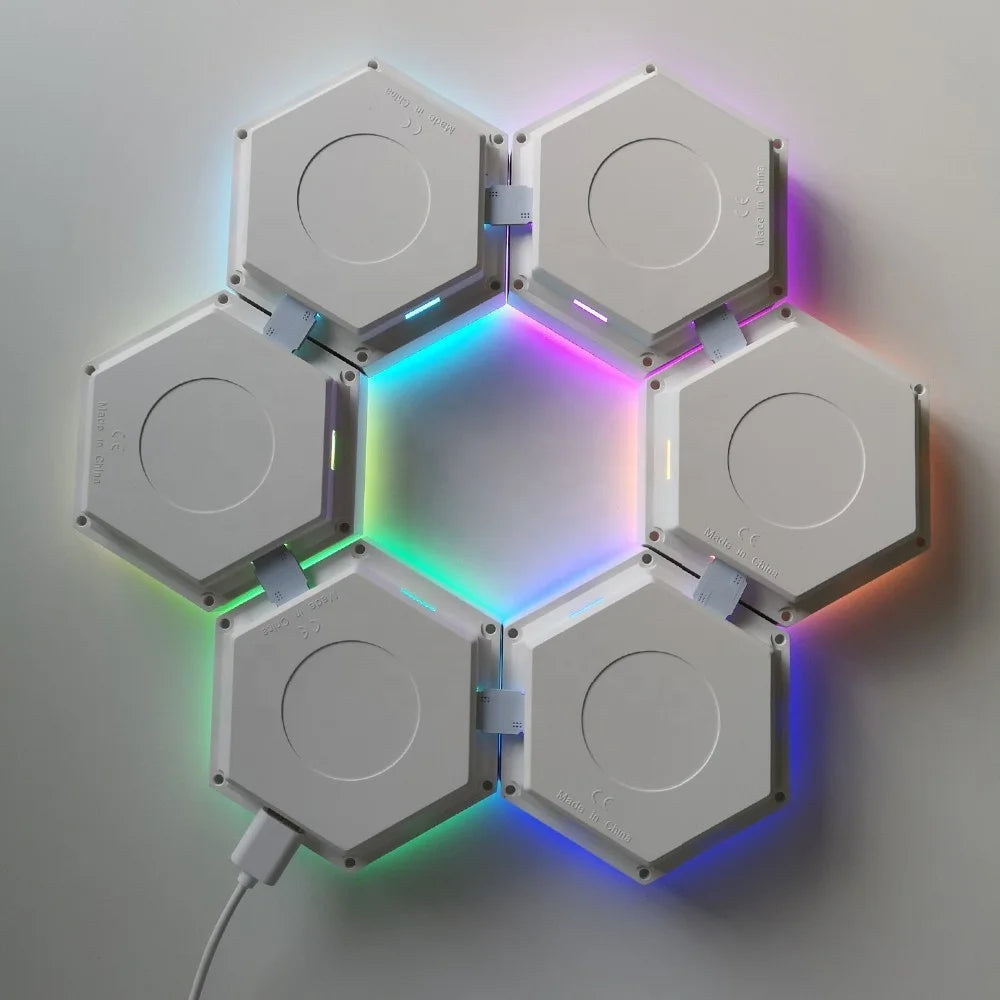 Splicing Modular Geometry Night Light  Hexagonal Led Lamps Wall Panels for Autism, Calming and Sensory  Aid Room Decor