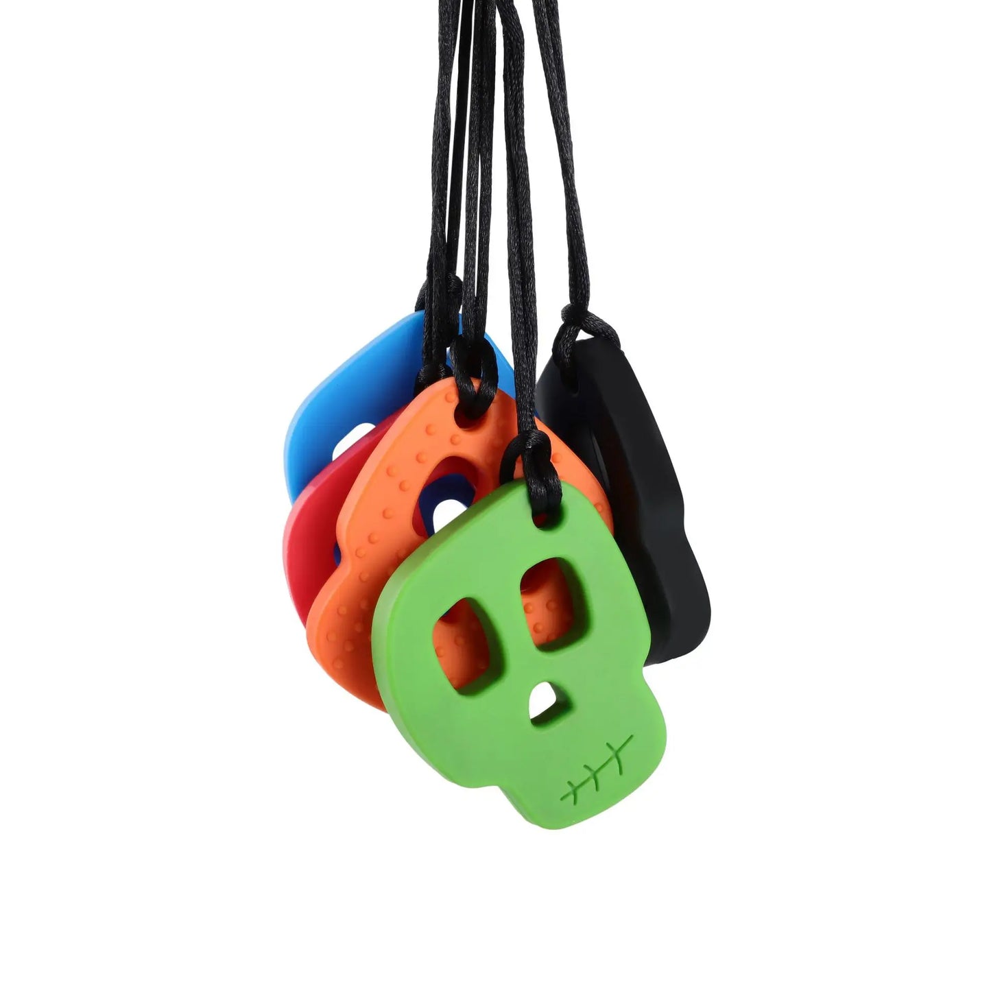 1PC Baby Teether Silicone Skull Chew Necklace Autistic Baby Silicone Teether Autism Sensory Chewy Toys Autism ADHD Teething Care