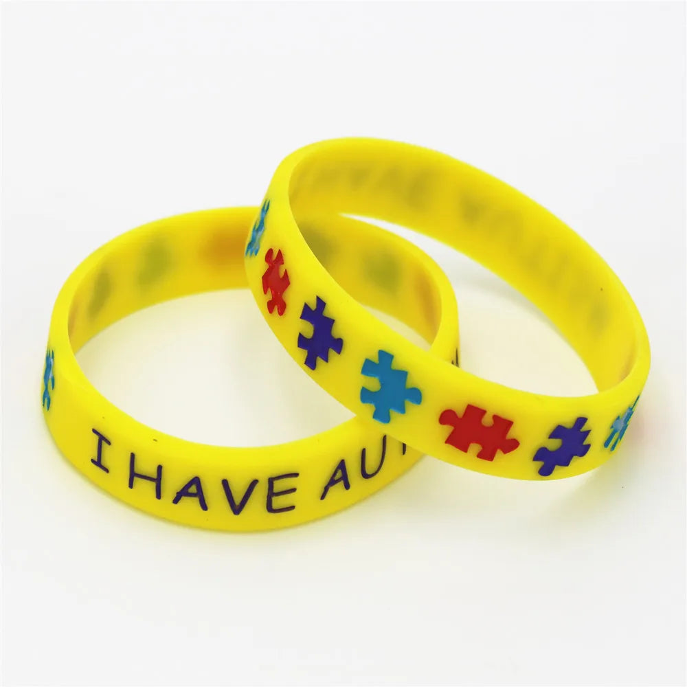 1PC I Have Autism Puzzle Silicone Bracelets&Bangles Daily Reminder Colourful Wristbands in Kids Size Multicolor Gifts SH086