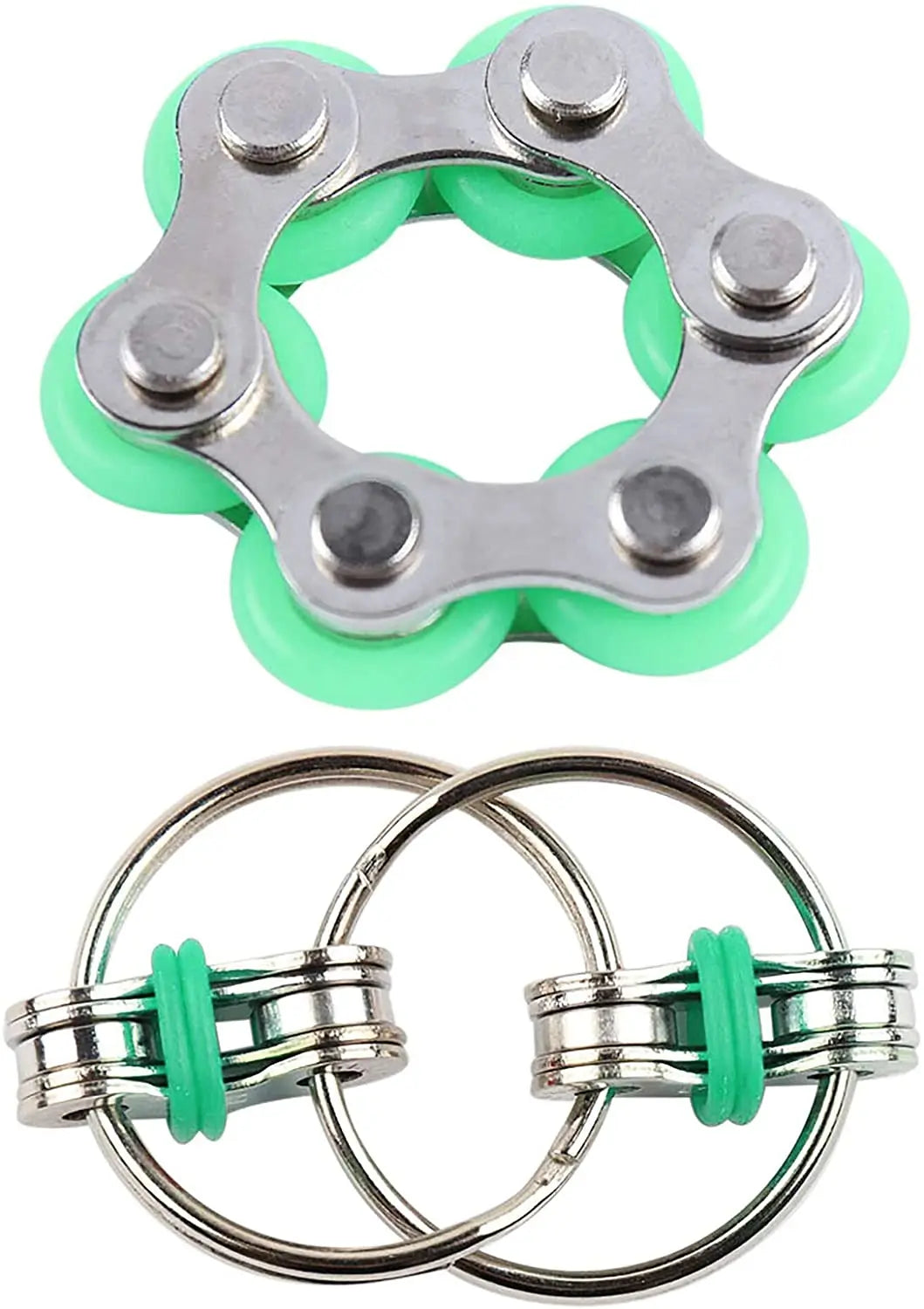 1/2pcs Anxiety Ring Bike Chain Finger Fidget Toy For Autism ADHD ADD Stress Relief in Classroom Office School Sensory Toys