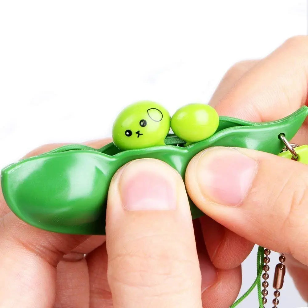 10/30/50PCS Peas Beans Fidget Toys For Anxiety ADHD Push Stress Relief Squeezing Toys Kawaii Keychain Party Favors Kids Adult