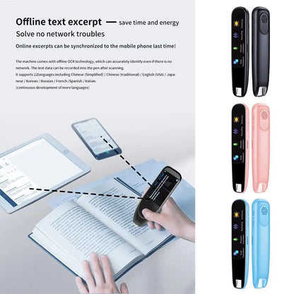 Translator 112 Languages Reading Pen For Dyslexia Autism Smart Voice Portable Scanner Pen Instant Smart Voice Translator Device