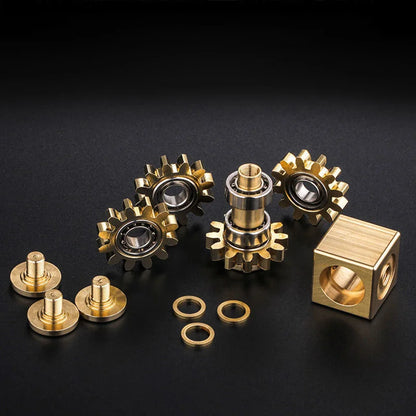 EDC Hand Spinner Metal  Break Bad Habits ADHD Fingertip Gyro Copper Gear Cube Fidget Spinner Gears Linkage Decompression Toy