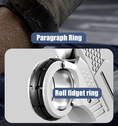 Anti Stress Fidget Paragraph Ring EDC Metal Push Slider Stress Relief ADHD Toy Sensory Toys for Autism Gift Box Agent Goldfinger