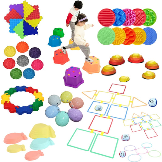 Children Balance Stepping Stones Toy Foot Tactile Sensory Integration Training Parish Party Game Autism Kids Outdoor Social Game