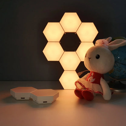 Splicing Modular Geometry Night Light  Hexagonal Led Lamps Wall Panels for Autism, Calming and Sensory  Aid Room Decor