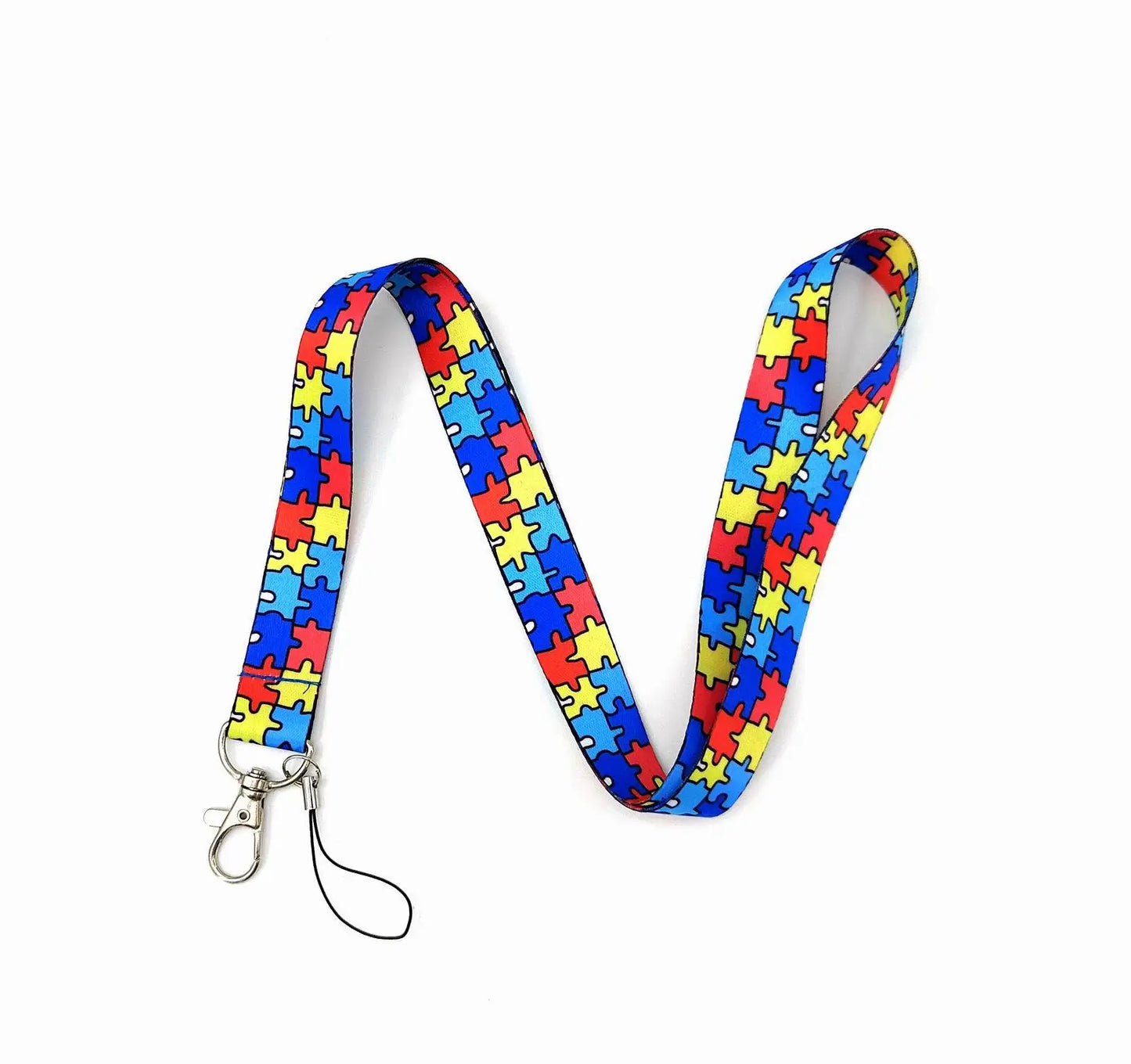 Wholesale Autism Cartoon Creative Lanyard Card Holder Student Hanging Neck Phone Lanyard Badge Subway Access Card Holder