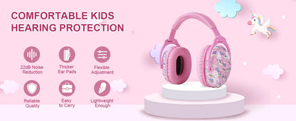 ZOHAN Ear Protectors Kids Earmuffs Safety Unicorn Cartoon Hearing Protection Child anti noise earmuff for Autism Toddler