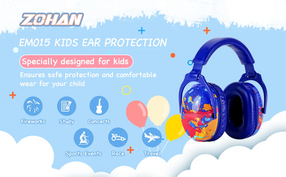 ZOHAN Kid Hearing Protection Earmuffs Ear Defenders Safety Noise Reduction Earmuff NRR 25dB For Toddlers Children Autism