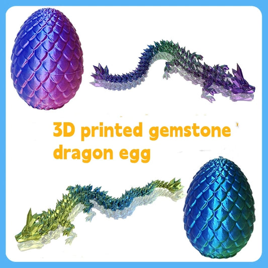 3D Printed Crystal Dragon Egg 3D Dragon Fidget Spinner Articulated Dragon Toy Adult Decompression Toy Fidget Toy For Autism Adhd