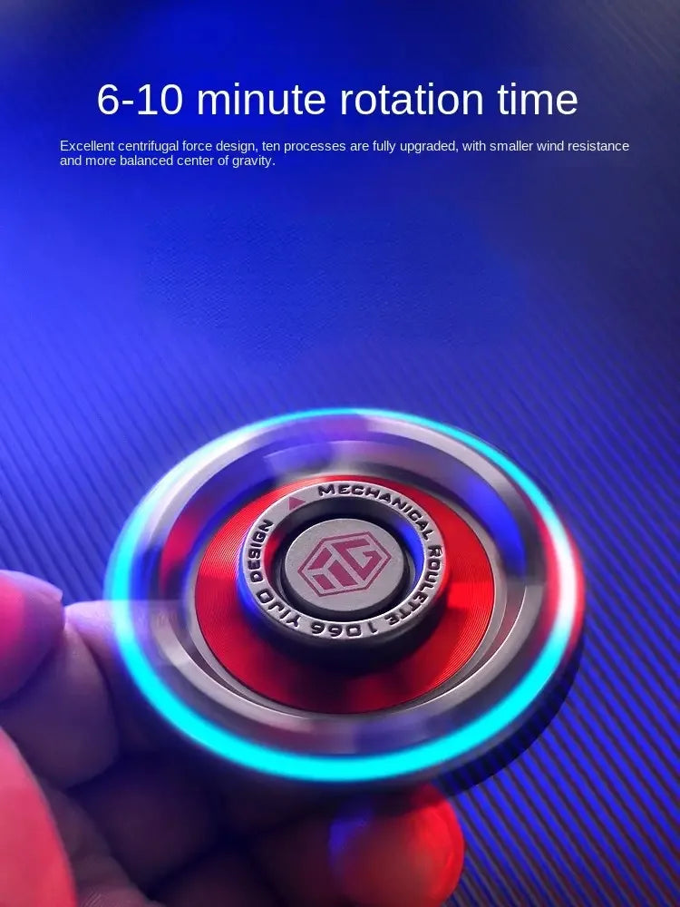 Fidget Spinners for Adults and Kids, Stress Anxiety ADHD Relief Fidget Toy, Metal EDC Hand Spinner Toys with Luminous Light