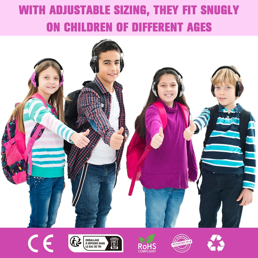 ZOHAN Kids Ear Protection Hearing Safety Noise Reduction Adjustable Earmuffs For Children Autism Hearing Sensory Issues NRR 25dB