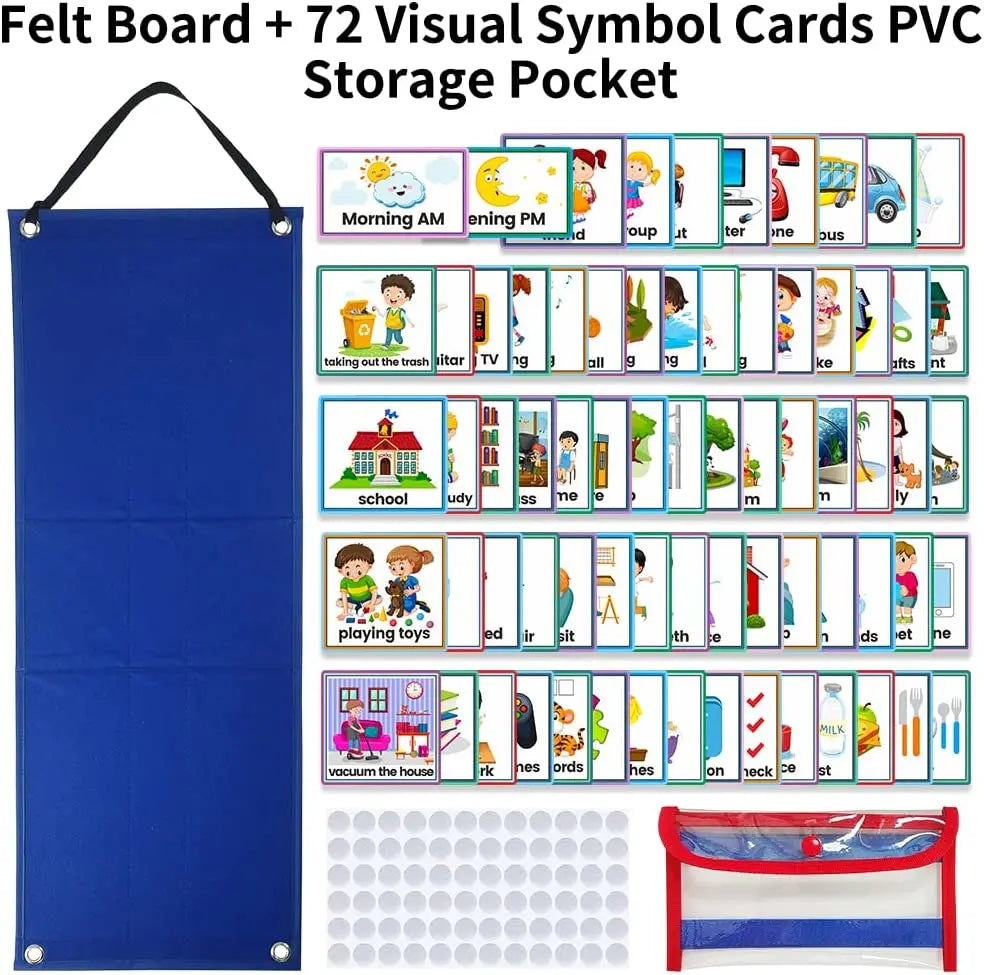 70 Cards Visual Daily Schedule Chart for Kids With Autism Pocket Chart  Materials Montessori Learning Educational Toy