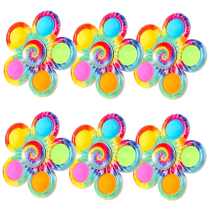 5/10/20PCS Rainbow Fidget Spinner Push Bubble ADHD Anxiety Stress Relief Sensory Toys for Kids Adult Party Favor антистресс