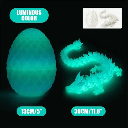 3D Printed Gem Dragon Crystal Dragon Egg Rotatable And Poseable Joints 3D Articulated Dragon Toys for Autism ADHD Kids Gifts