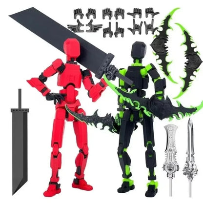 Titan T13 Action Figures Lucky Dummy 13 Robot Anime Figures Fidget Toys for Boy Autism Sensory Multi Joints Movable Gadget Toys