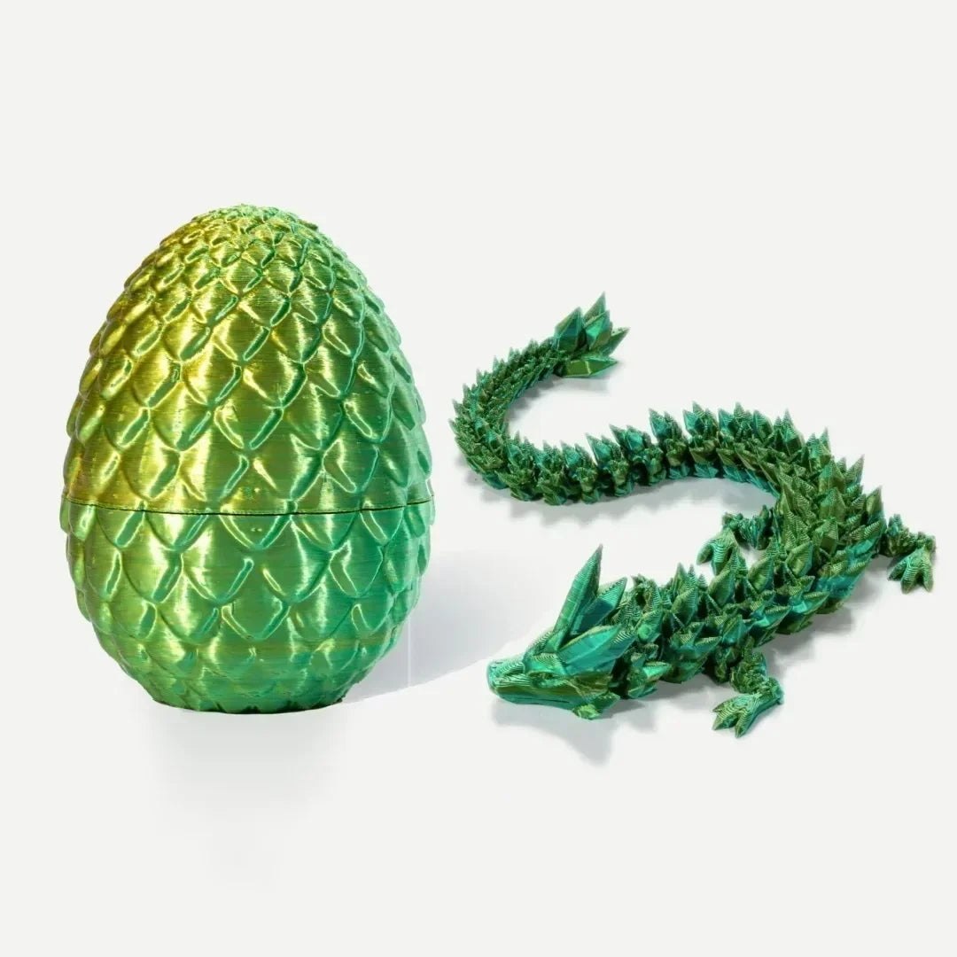 3D Printed Gem Dragon Crystal Dragon Egg Rotatable And Poseable Joints 3D Articulated Dragon Toys for Autism ADHD Kids Gifts