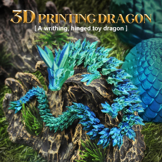 3D Printed Gem Dragon Crystal Dragon Fidget Toys for Autism ADHD Rotatable Articulated Dragon Egg Toy Kids Birthday Gift