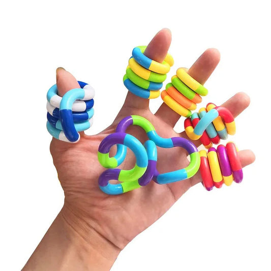3Pcs Novelty Rope Twist Fidget Toy Rainbow Circle Sensory Autism Therapy Jouet Anti Stress Enfant Juguete Antiestres Niños