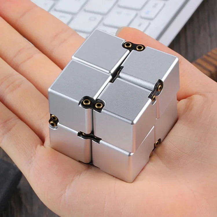 Metal Aluminum Alloy Infinity Cube Fidget Toys,EDC Hand For Autism ADHD Anxiety Stress Relief Focus For Kids and Adults