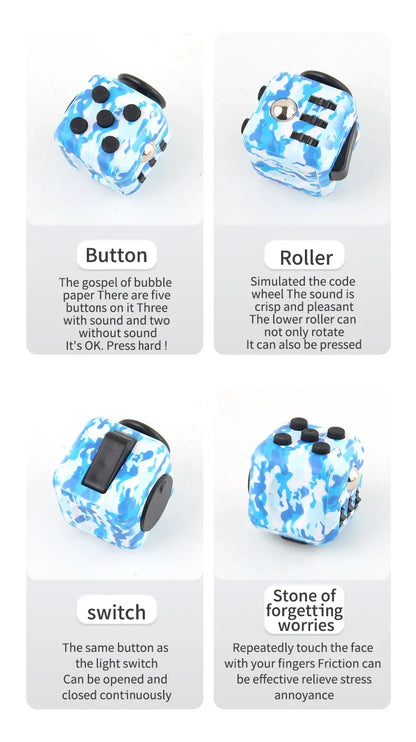 Creative Solid Color Fidget Dice handheld cube Release Stress Autism Anxiety Adult Kids Relief Anti-Stress finger children toys