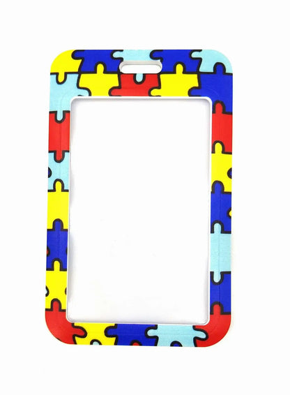 Wholesale Autism Cartoon Creative Lanyard Card Holder Student Hanging Neck Phone Lanyard Badge Subway Access Card Holder