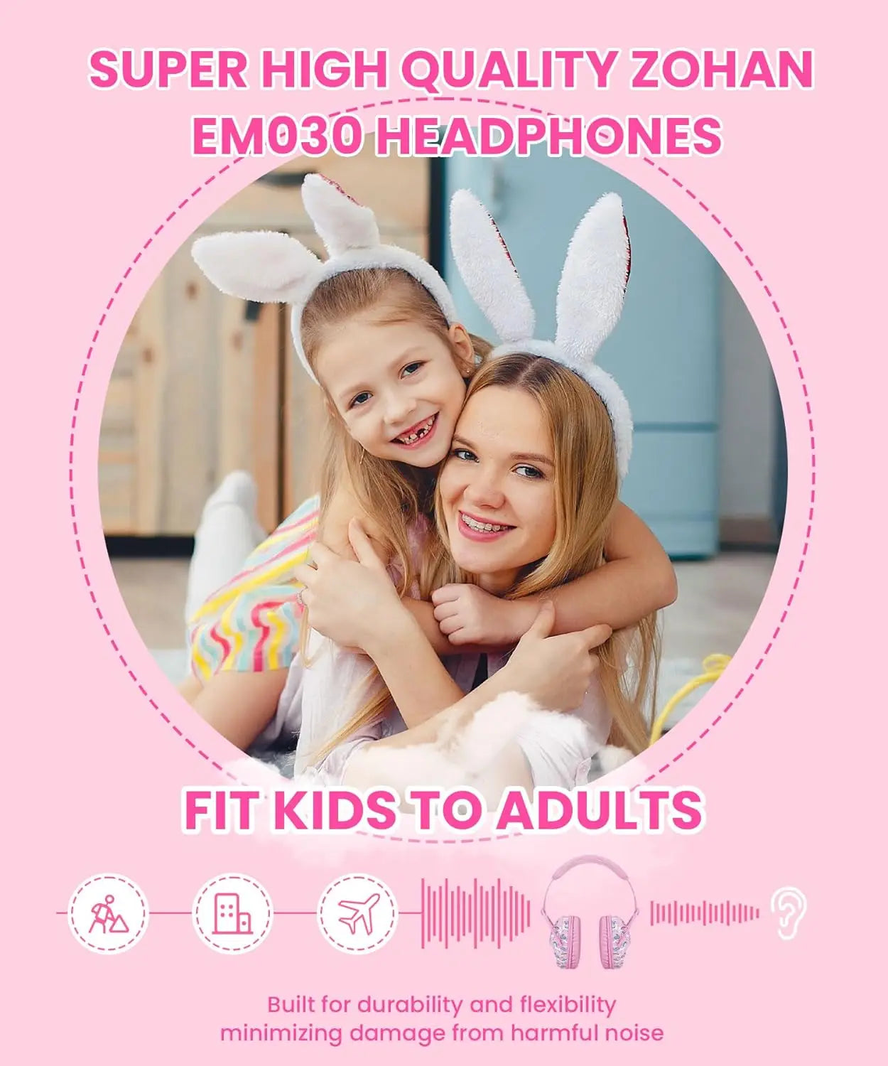 ZOHAN Ear Protectors Kids Earmuffs Safety Unicorn Cartoon Hearing Protection Child anti noise earmuff for Autism Toddler