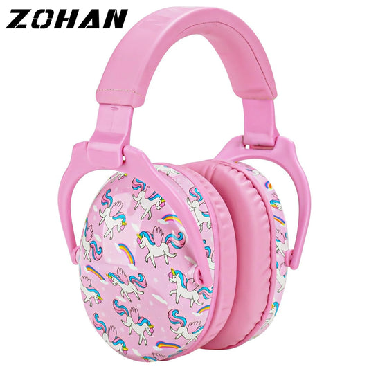 ZOHAN Ear Protectors Kids Earmuffs Safety Unicorn Cartoon Hearing Protection Child anti noise earmuff for Autism Toddler