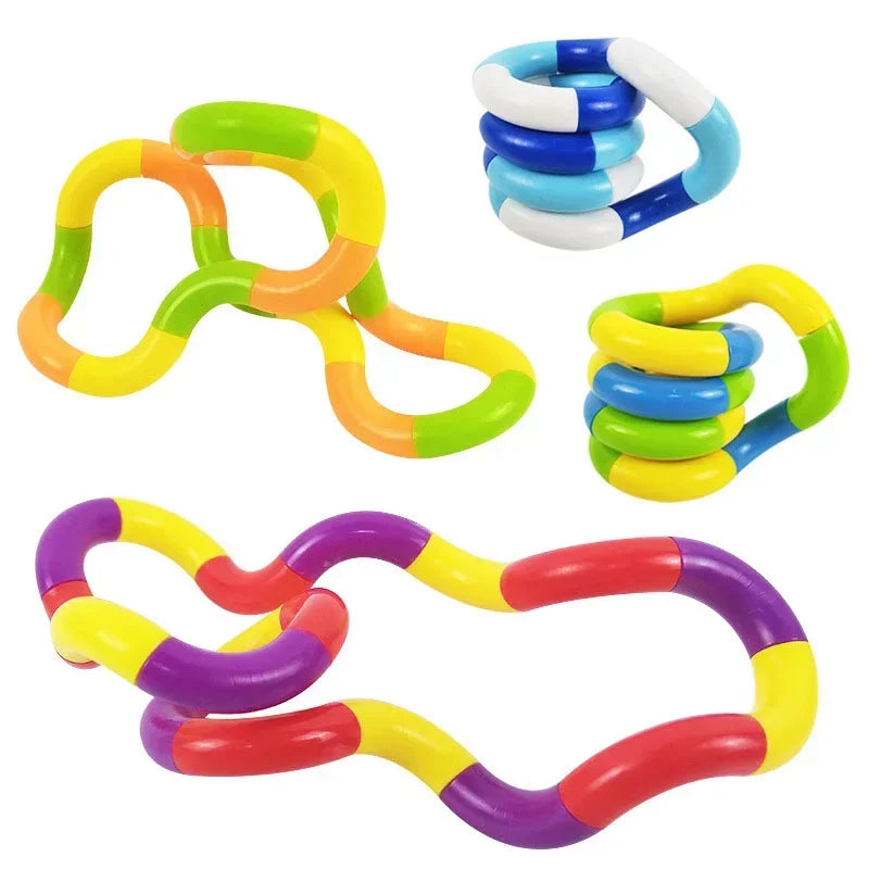 1Pcs Tangle Rope Twist Fidget Toy Rrainbow Circle Sensory Autism Therapy Jouet Anti Stress Enfant Juguete Antiestres Niños
