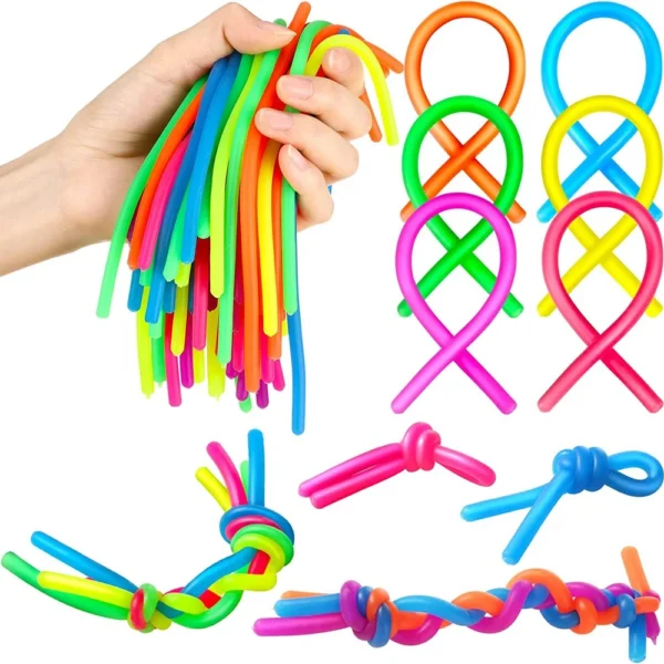 10PCS Noodle Pack Stretchy Strings Fidget Toys Silent Fidget Toys Relieve Stress Adult Anxiety Stress Autistic ADD ADHD Autism