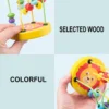 Baby Montessori Educational Math Toy Kids Circles Bead Wire Maze Roller Coaster for Children Montessori Wooden Toys Wood Puzzles - Image 5