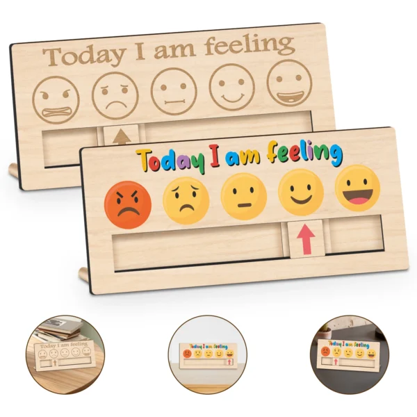 ﻿ 'Today I Am Feeling' Wooden Sign, Emotion Sign, Early Learning Emotion Sign, Nonverbal Autism Sign for Therapy